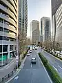 新都心歩道橋より南を見る。