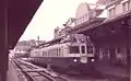 ベルン-レッチュベルク-シンプロン鉄道所属であったABDZe4/6 731号機、シュピーツ駅