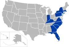 アトランティック・コースト・カンファレンスAtlantic Coast Conference locations