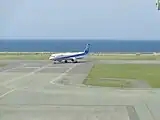 稚内空港に到着したANA機（Airbus A321）