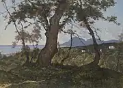 地中海を望む林の風景