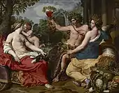 アブラハム・ヤンセンス『ケレス、バッコスとヴィーナス』1605年と1615年の間　ブルケンタール国立博物館（英語版）所蔵