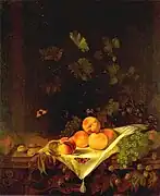 桃と葡萄のある静物画