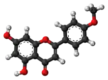 Ball-and-stick model of acacetin{{{画像alt1}}}