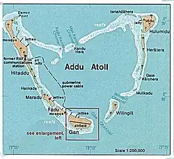 アッドゥ環礁とガン島