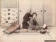 盲人の按摩風景
