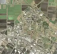 本古来周辺の航空写真（国土交通省 国土地理院 地図・空中写真閲覧サービスの空中写真を基に作成、2008年5月撮影）