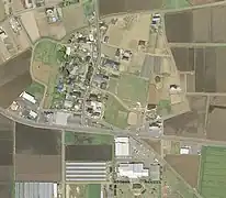 島古来周辺の航空写真（国土交通省 国土地理院 地図・空中写真閲覧サービスの空中写真を基に作成、2008年5月撮影）