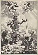 アフリカの寓意画、コルネリス・デ・フィスヘルの原画による版画