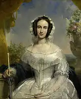 ウェディングドレス姿のAgatha Petronella Hartsenの肖像画