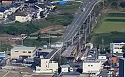 駅遠景(2017年10月、藤原岳から)