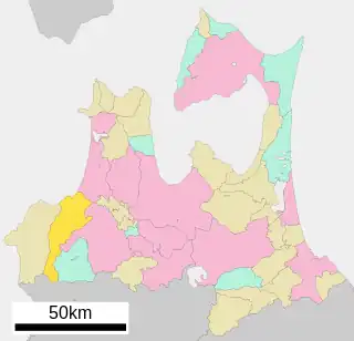 鰺ヶ沢町位置図