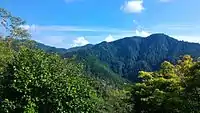 城跡のある赤谷山。八幡城からの遠景。