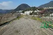 三段峡方面への廃線跡（2017年3月）