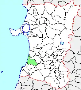 本荘市、県内位置図