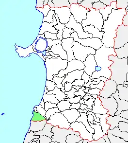 旧象潟町、県内位置図