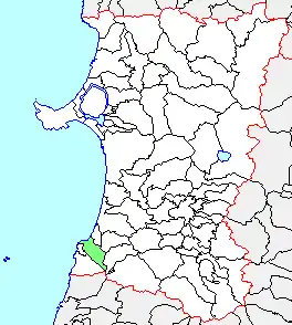 仁賀保町、県内位置図