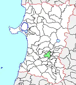 大曲市、県内位置図