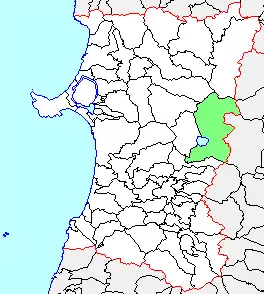 田沢湖町、県内位置図