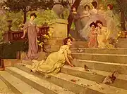 テラスの少女たち (c.1900)