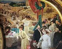 パリのレストラン「Le Train Bleu」に描かれた壁画