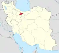イランにおけるアルボルズ(塗りつぶし部)。