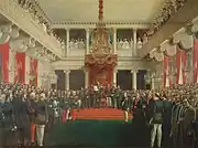 1863年、アレクサンドル2世によるフィンランド国会（英語版）開会の演説