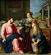 マリアとマルタの家のキリスト(1605) 美術史美術館