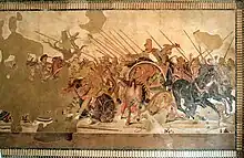 イッソスの戦いのモザイク絵（ナポリ国立考古学博物館）