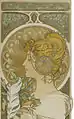 アルフォンス・ミュシャ 『ラ・プリュム』／1899年。リトグラフ。