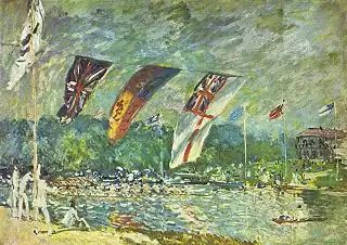 『ハンプトン・コート宮殿近くのモーズリーのレガッタ』 (1874) オルセー美術館