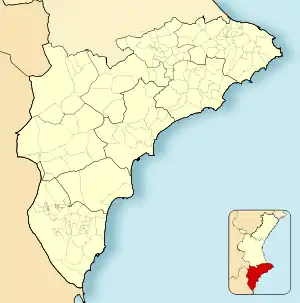 Alacant / Alicanteの位置(アラカント県内)