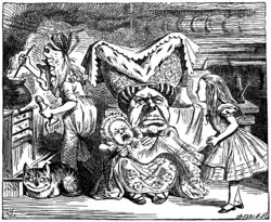 ジョン・テニエルが描いた、『不思議の国のアリス』(1869年)の公爵夫人