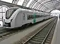 ドレスデン中央駅で停車する中部ドイツ鉄道所属の電車
