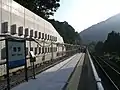 余部橋梁架替えを目前に控えた餘部駅ホーム（2010年7月9日）