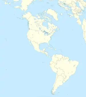 パナマシティの位置(アメリカ州内)