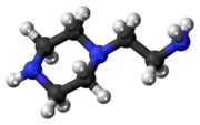 Ball-and-stick model of the aminoethylpiperazine molecule{{{画像alt1}}}