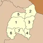アムナートチャルーン県の郡