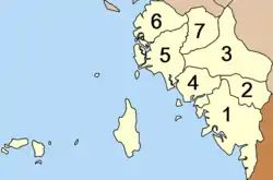 サトゥーン県の郡
