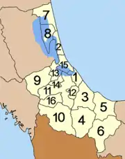 ソンクラー県の郡