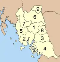 トラン県の郡