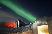 南極点で撮影されたオーロラ