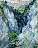 『ピアンス（英語版）の渓谷』Canyon in Pians、1921年ハンブルク美術館