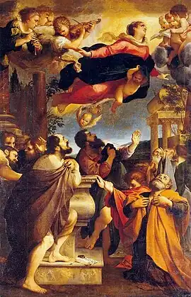 アンニーバレ・カラッチ『聖母被昇天』(1587年ごろ) アルテ・マイスター絵画館、ドレスデン