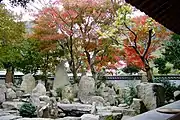 日本の庭園の石組に使われた石（安養院庭園）