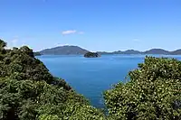 南南東側の袖崎付近の高台より撮影した蒼島。
