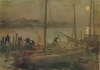 月下滞船(1908年、アーティゾン美術館蔵)