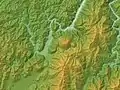 青野山周辺の地形図中心が青野山