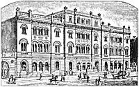1849年に建設されたアスター・ライブラリ (en) が描かれた1900年の絵画。現在はジョセフ・パップ・パブリック・シアター (en) が入っている。
