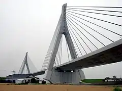 有明海沿岸道路　矢部川大橋（架橋下より撮影）